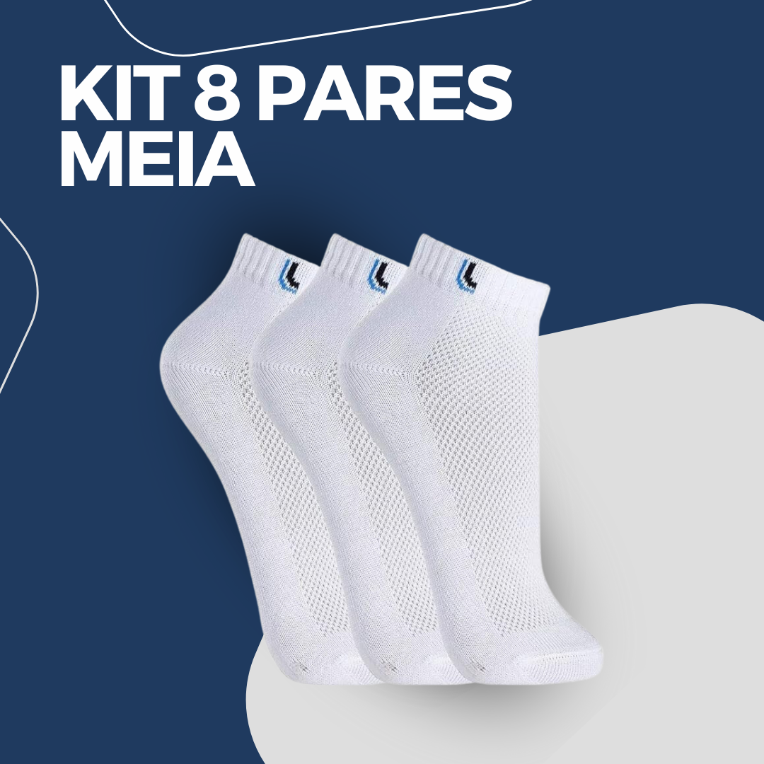 KIT 8 PARES MEIA AU WALK, ADULTO UNISSEX